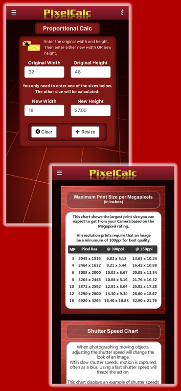 Pixel Proportional Scale Calculator and Print Size Calculator