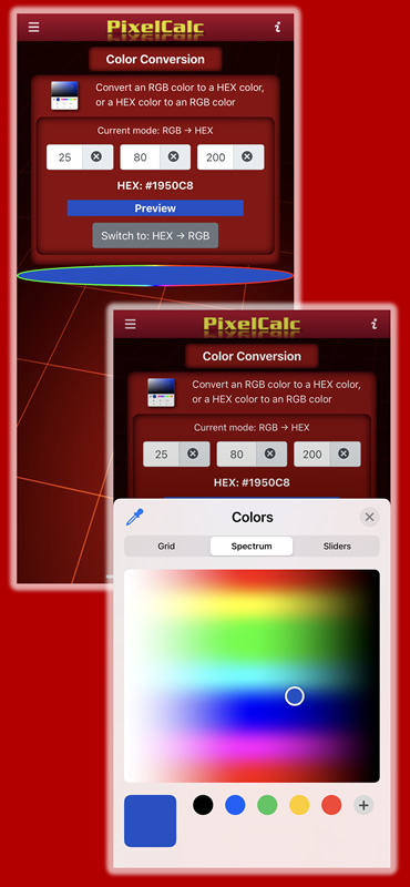 Color Conversion Calculator - RGB Color Palette